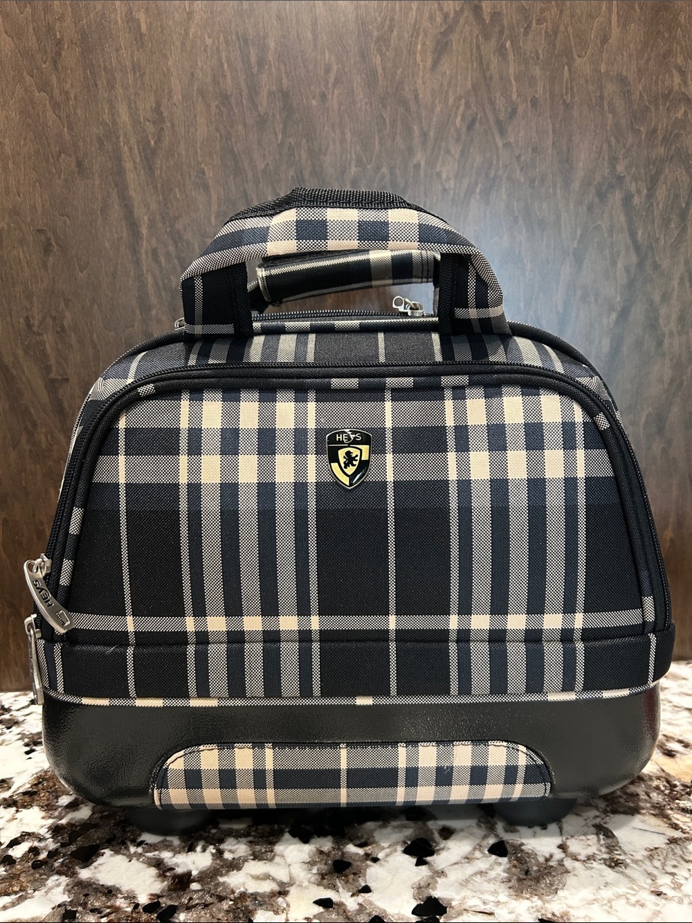 Heys Black & Cream Plaid Travel Tote